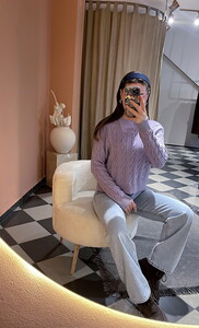 Örgü Desen Kazak Lila