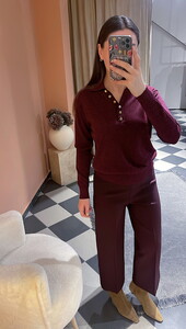 Işıltılı Bordo Kazak